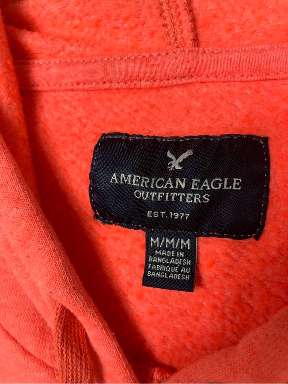 American Eagle 🦅 Bright Coral  'Live Your Life' Hoodie Med *DISCOUNTED SHIPPING - Picture 6 of 13